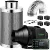 AeroZesh S4 4 In. Inline Duct Fan With GrowHub E42A Controller, Carbon Filter, 8 Ft. Ducting Ventilation System