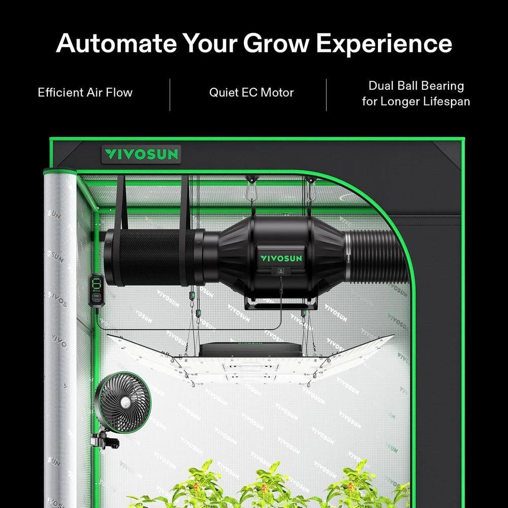 AeroZesh T4 4 In. 210 CFM Inline Duct Fan Kit With E12 Speed Controller, Black Carbon Filter And 8 Ft. Ducting 4 AeroZesh T4 4 In. 210 CFM Inline Duct Fan Kit With E12 Speed Controller, Black Carbon Filter And 8 Ft. Ducting - Image 4