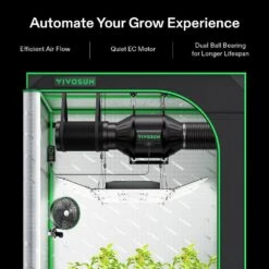 AeroZesh T4 4 In. Inline Duct Fan With GrowHub E42A Controller, 4 In. Black Carbon Filter And 8 Ft. Ducting -Fire Place Store vivosun grow room ventilation wal vsvc azt4e42a c3 1000