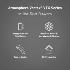Vortex 6 In. Low Powerfan Inline Duct Fan -Fire Place Store vortex grow room ventilation vtx600l 4f 1000