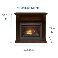 Dual Fuel Ventless Gas Fireplace - 26,000 BTU, Remote Control, Walnut Finish -Fire Place Store walnut duluth forge gas fireplaces 170154 fa 1000