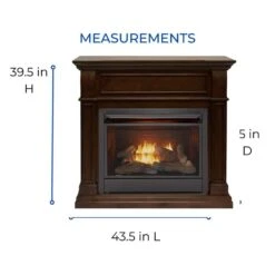 Dual Fuel Ventless Gas Fireplace - 26,000 BTU, T-Stat Control, Walnut Finish -Fire Place Store walnut duluth forge gas fireplaces 170155 fa 1000