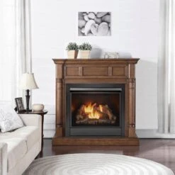 FDI32R-M-WN Full Size Dual Fuel Ventless Fireplace - 32,000 BTU, Remote Control, Walnut Finish -Fire Place Store walnut duluth forge gas fireplaces 179201 d4 1000