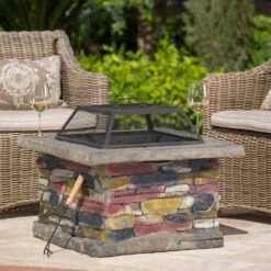 28.7 In. W X 22 In. H Stone Square Wood Burning Outdoor Fire Pit In Warm Gray 15 28.7 In. W X 22 In. H Stone Square Wood Burning Outdoor Fire Pit In Warm Gray -Fire Place Store warm gray jimsmaison wood burning fire pits jmbcfp08ngr 31 1000