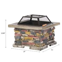 28.7 In. W X 22 In. H Stone Square Wood Burning Outdoor Fire Pit In Warm Gray 14 28.7 In. W X 22 In. H Stone Square Wood Burning Outdoor Fire Pit In Warm Gray -Fire Place Store warm gray jimsmaison wood burning fire pits jmbcfp08ngr 76 1000