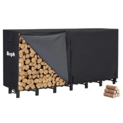 8 FT Firewood Rack Outdoor, Heavy Duty Indoor& Outdoor Firewood Storage Rack, Outdoor Firewood Rack With Cover