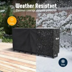 8 FT Firewood Rack Outdoor, Heavy Duty Indoor& Outdoor Firewood Storage Rack, Outdoor Firewood Rack With Cover -Fire Place Store werph firewood racks b2bwr008 76 1000