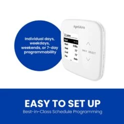 7-Day Universal Wi-Fi Programmable Thermostat With LCD Screen, Temperature Sensor, Humidity/Ventilation Control 15 7-Day Universal Wi-Fi Programmable Thermostat With LCD Screen, Temperature Sensor, Humidity/Ventilation Control -Fire Place Store white aprilaire programmable thermostats s86wmupr e1 1000