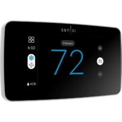 Emerson Sensi Touch 2 Wi-Fi 7-Day Programmable Thermostat, Touchscreen Color Display, Data Privacy, C-Wire Required-White