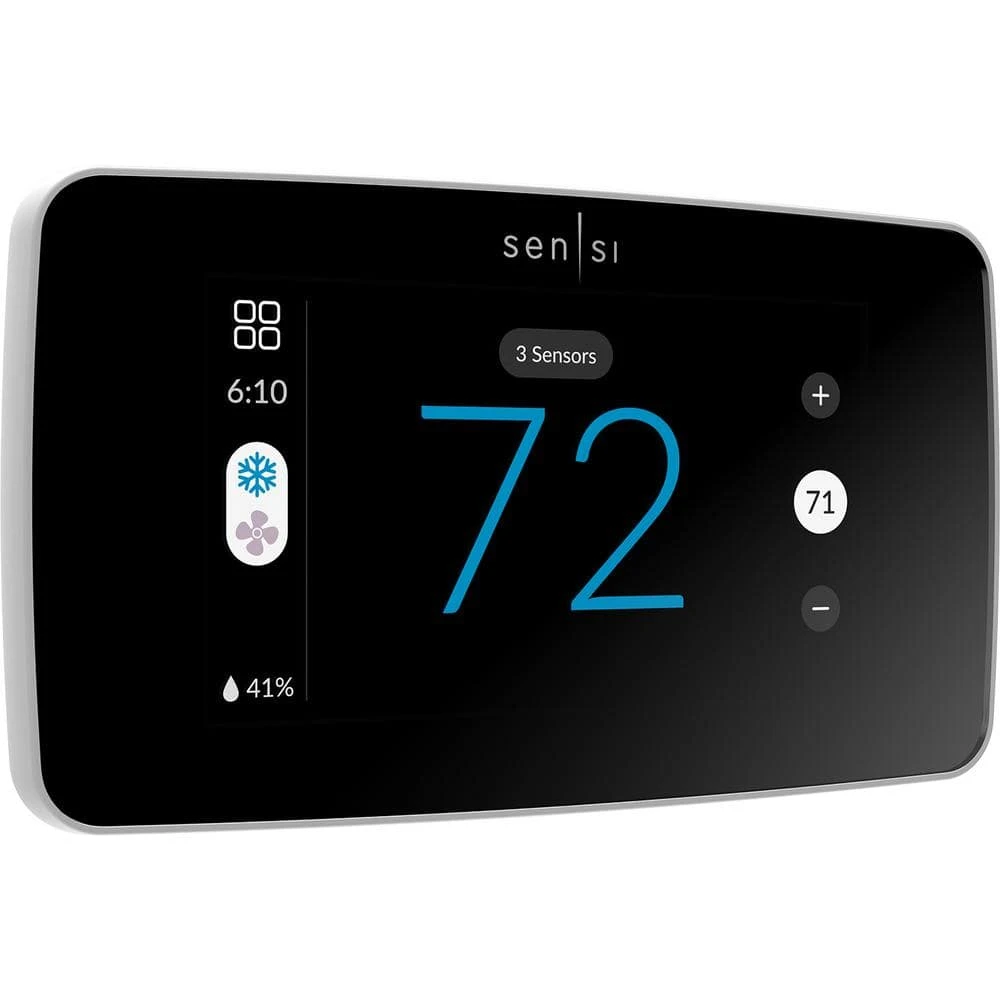 Emerson Sensi Touch 2 Wi-Fi 7-Day Programmable Thermostat, Touchscreen Color Display, Data Privacy, C-Wire Required-White 1 Emerson Sensi Touch 2 Wi-Fi 7-Day Programmable Thermostat, Touchscreen Color Display, Data Privacy, C-Wire Required-White