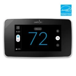 Emerson Sensi Touch 2 Wi-Fi 7-Day Programmable Thermostat, Touchscreen Color Display, Data Privacy, C-Wire Required-White 13 Emerson Sensi Touch 2 Wi-Fi 7-Day Programmable Thermostat, Touchscreen Color Display, Data Privacy, C-Wire Required-White -Fire Place Store white beveled edge emerson programmable thermostats st76w a0 1000