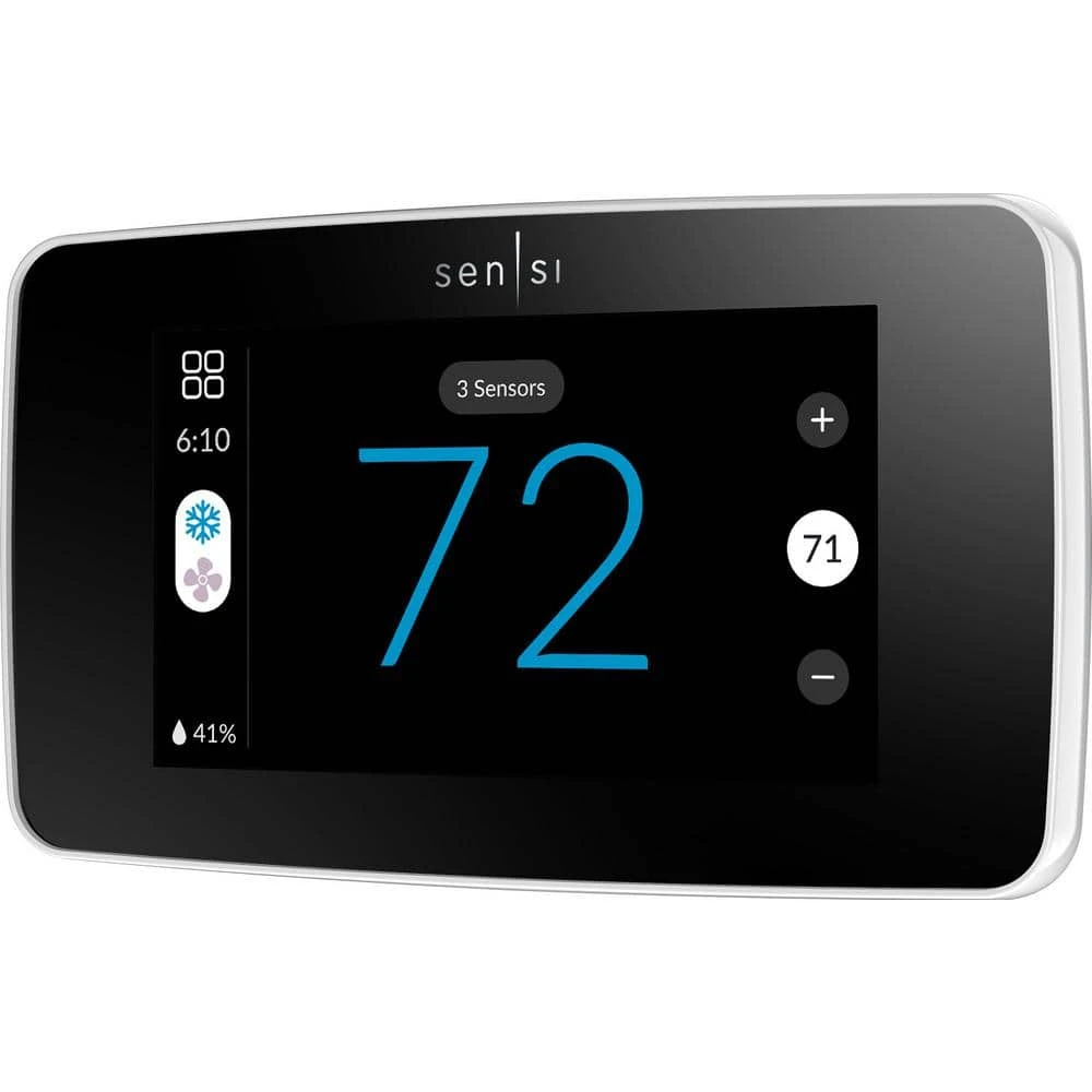 Emerson Sensi Touch 2 Wi-Fi 7-Day Programmable Thermostat, Touchscreen Color Display, Data Privacy, C-Wire Required-White 2 Emerson Sensi Touch 2 Wi-Fi 7-Day Programmable Thermostat, Touchscreen Color Display, Data Privacy, C-Wire Required-White - Image 2