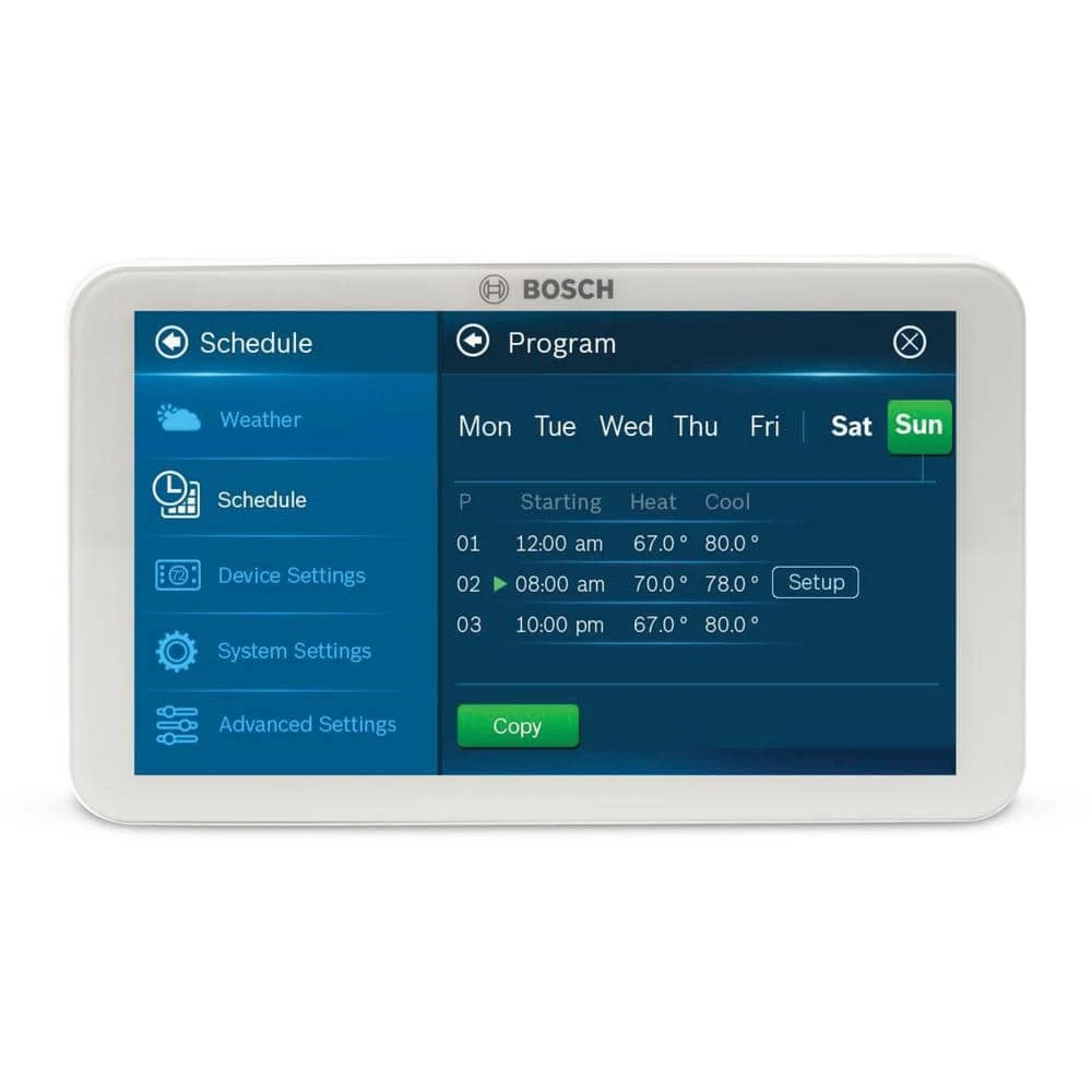 Bosch BCC100 Connected Control 7-Day Wi-Fi Internet 4-Stage Programmable Color Touchscreen Thermostat With Weather Access 11 Bosch BCC100 Connected Control 7-Day Wi-Fi Internet 4-Stage Programmable Color Touchscreen Thermostat With Weather Access - Image 11