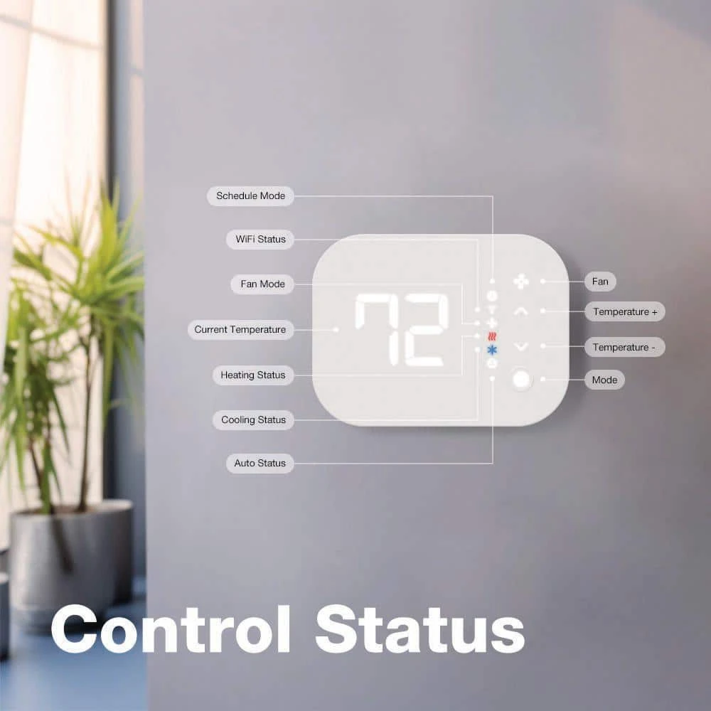 Wi-Fi And Bluetooth Enabled Smart Programmable Thermostat With Schedules Powered By Hubspace 6 Wi-Fi And Bluetooth Enabled Smart Programmable Thermostat With Schedules Powered By Hubspace - Image 6