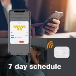 Wi-Fi And Bluetooth Enabled Smart Programmable Thermostat With Schedules Powered By Hubspace 21 Wi-Fi And Bluetooth Enabled Smart Programmable Thermostat With Schedules Powered By Hubspace -Fire Place Store white commercial electric programmable thermostats htsa15cwb 77 1000