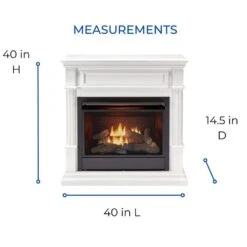 Dual Fuel Ventless Gas Fireplace - 26,000 BTU, T-Stat Control, Antique White Finish -Fire Place Store white duluth forge gas fireplaces 170130 fa 1000