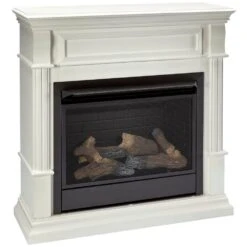 26,000 BTU Vent Free Propane Gas Fireplace System And White Mantel With Thermostat 11 26,000 BTU Vent Free Propane Gas Fireplace System And White Mantel With Thermostat -Fire Place Store white duluth forge gas fireplaces 170602 1f 1000
