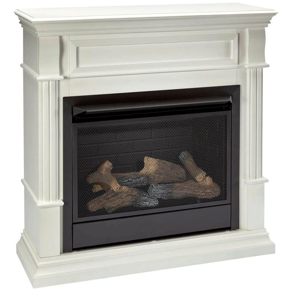 26,000 BTU Vent Free Propane Gas Fireplace System And White Mantel With Thermostat 4 26,000 BTU Vent Free Propane Gas Fireplace System And White Mantel With Thermostat - Image 4
