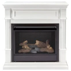 26,000 BTU Vent Free Propane Gas Fireplace System And White Mantel With Thermostat 10 26,000 BTU Vent Free Propane Gas Fireplace System And White Mantel With Thermostat -Fire Place Store white duluth forge gas fireplaces 170602 4f 1000