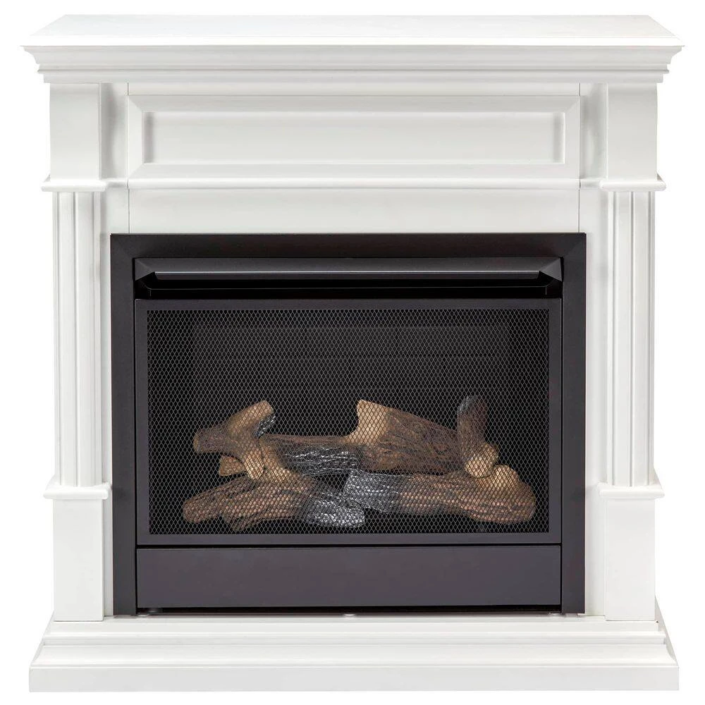 26,000 BTU Vent Free Propane Gas Fireplace System And White Mantel With Thermostat 3 26,000 BTU Vent Free Propane Gas Fireplace System And White Mantel With Thermostat - Image 3