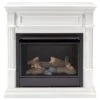 26,000 BTU Vent Free Propane Gas Fireplace System And White Mantel With Thermostat