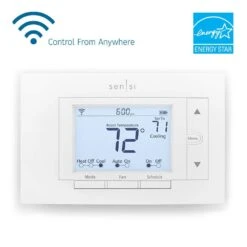 Sensi 7-day Programmable Wi-Fi Smart Thermostat, No C-Wire Required For Most Systems 26 Sensi 7-day Programmable Wi-Fi Smart Thermostat, No C-Wire Required For Most Systems -Fire Place Store white emerson programmable thermostats st55 d4 1000