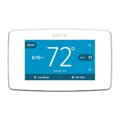 Emerson Sensi Touch 7-day Programmable Wi-Fi Smart Thermostat With Touchscreen Color Display, C-wire Required - White