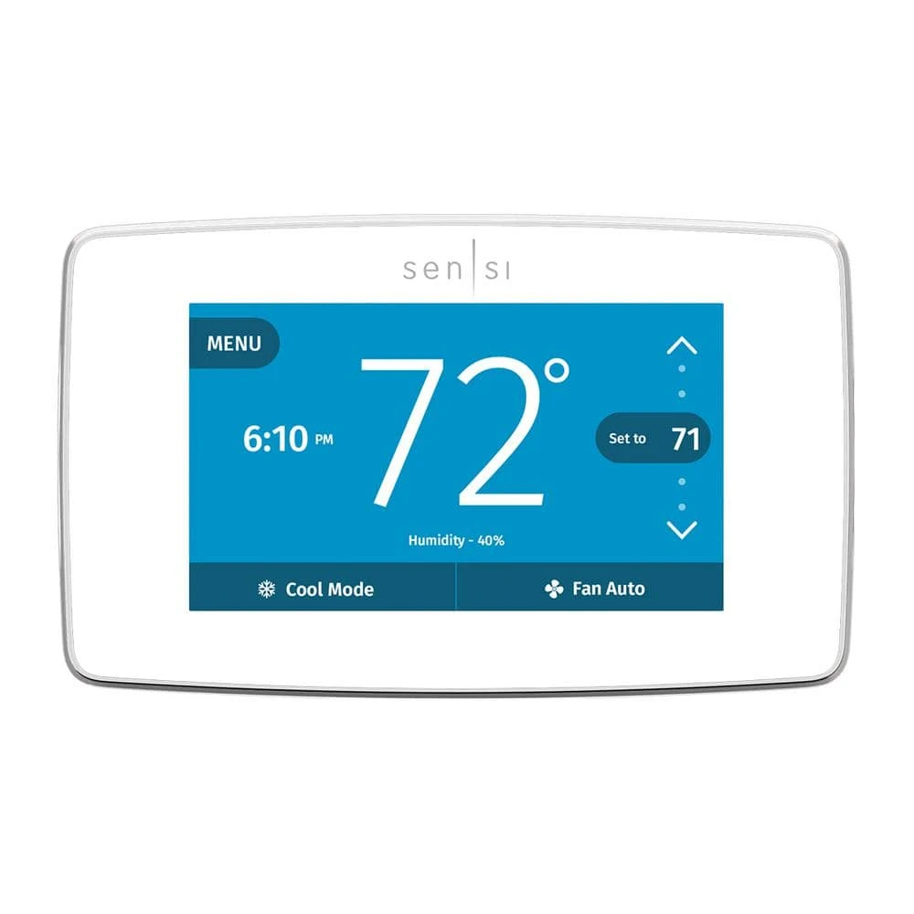 Emerson Sensi Touch 7-day Programmable Wi-Fi Smart Thermostat With Touchscreen Color Display, C-wire Required - White 1 Emerson Sensi Touch 7-day Programmable Wi-Fi Smart Thermostat With Touchscreen Color Display, C-wire Required - White