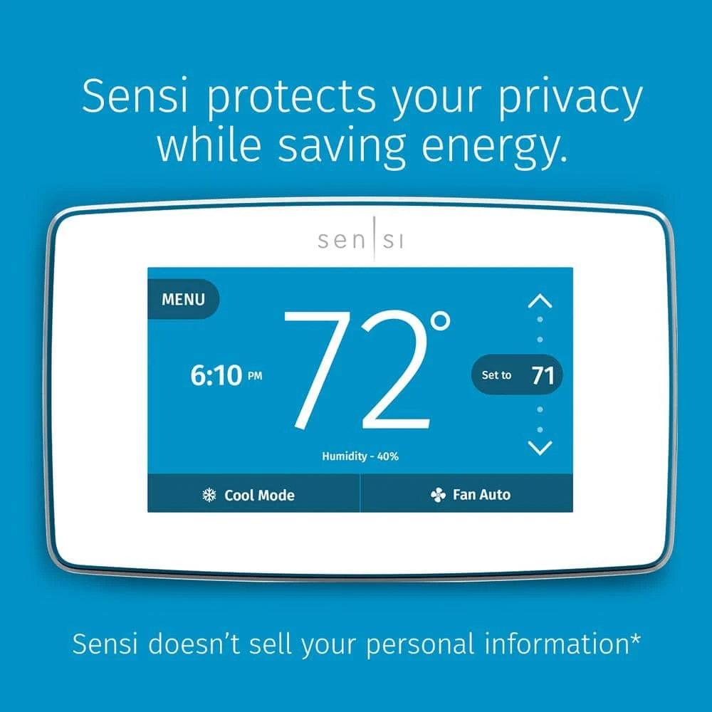 Emerson Sensi Touch 7-day Programmable Wi-Fi Smart Thermostat With Touchscreen Color Display, C-wire Required - White 8 Emerson Sensi Touch 7-day Programmable Wi-Fi Smart Thermostat With Touchscreen Color Display, C-wire Required - White - Image 8