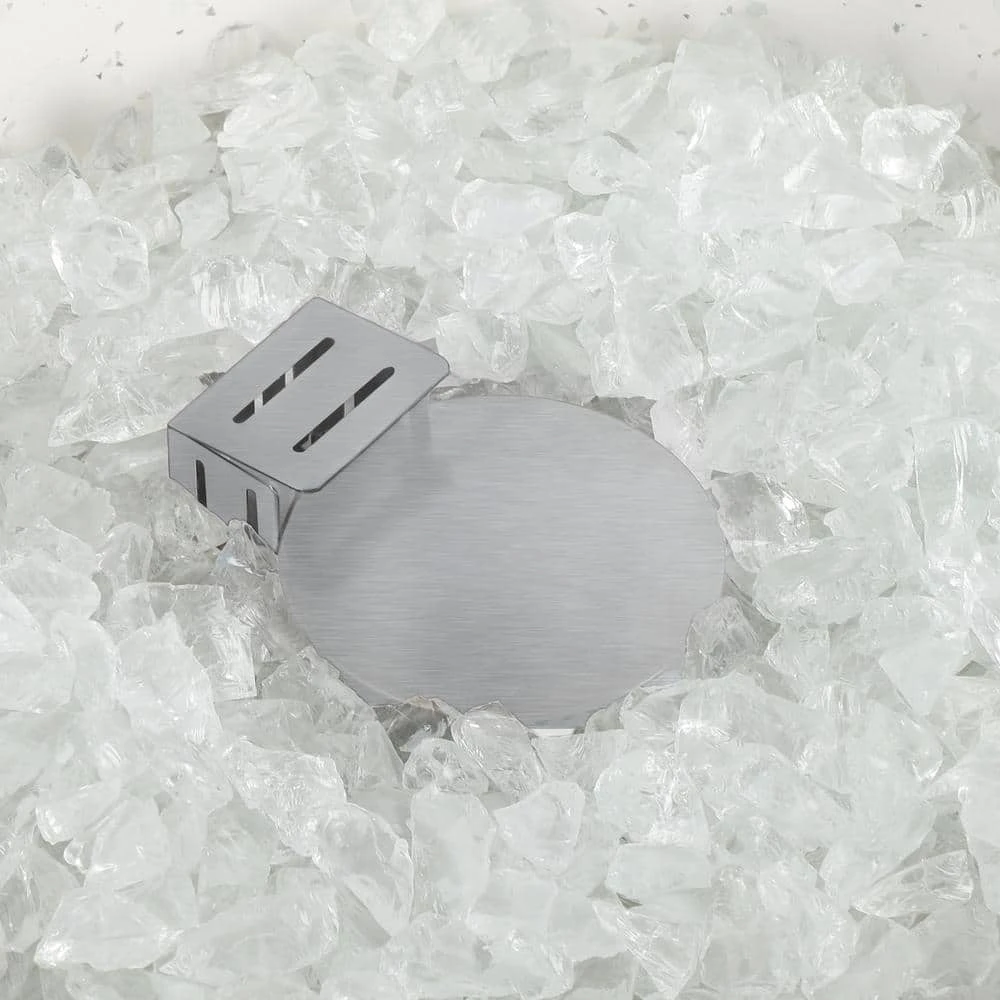 25.8 In. H White Column Concrete Propane Gas Fire Pit Table 40,000-BTU With Glass Shield 2 25.8 In. H White Column Concrete Propane Gas Fire Pit Table 40,000-BTU With Glass Shield - Image 2