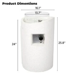 25.8 In. H White Column Concrete Propane Gas Fire Pit Table 40,000-BTU With Glass Shield 12 25.8 In. H White Column Concrete Propane Gas Fire Pit Table 40,000-BTU With Glass Shield -Fire Place Store white gas fire pits hzfirepit8 4f 1000