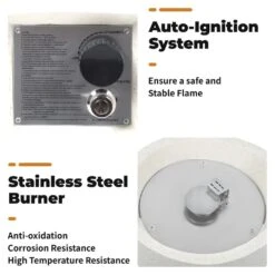 25.8 In. H White Column Concrete Propane Gas Fire Pit Table 40,000-BTU With Glass Shield 14 25.8 In. H White Column Concrete Propane Gas Fire Pit Table 40,000-BTU With Glass Shield -Fire Place Store white gas fire pits hzfirepit8 fa 1000