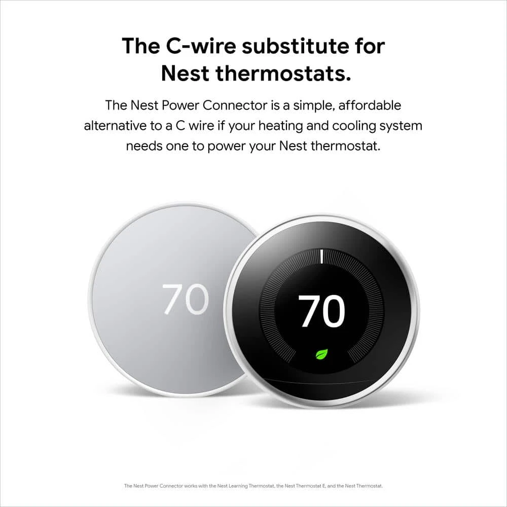 Google Nest Power Connector - C-Wire Substitute For Home System Without C Wire - Compatible With Nest Thermostats 2 Google Nest Power Connector - C-Wire Substitute For Home System Without C Wire - Compatible With Nest Thermostats - Image 2
