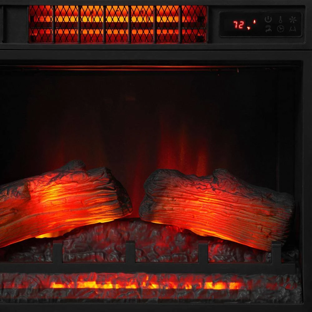 Fallston 45 In. Infrared Wall Mantel Electric Fireplace In White With Cool Glow Insert And Reversible Surround 3 Fallston 45 In. Infrared Wall Mantel Electric Fireplace In White With Cool Glow Insert And Reversible Surround - Image 3