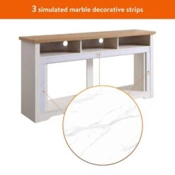 60 In. TV Stand With 50 In. Electric Fireplace Insert, Multi-Color Flame, Wi-Fi And Voice Control, 1400W Heat, White -Fire Place Store white toolcat fireplace tv stands aabbww 145 44 1000