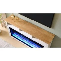 60 In. TV Stand With 50 In. Electric Fireplace Insert, Multi-Color Flame, Wi-Fi And Voice Control, 1400W Heat, White -Fire Place Store white toolcat fireplace tv stands aabbww 145 4f 1000