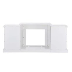 Southern Enterprises Nassau 71.75 In. W Faux Stone Electric Fireplace With Bookcases In White -Fire Place Store white w white faux stone southern enterprises freestanding electric fireplaces hd605937 66 1000