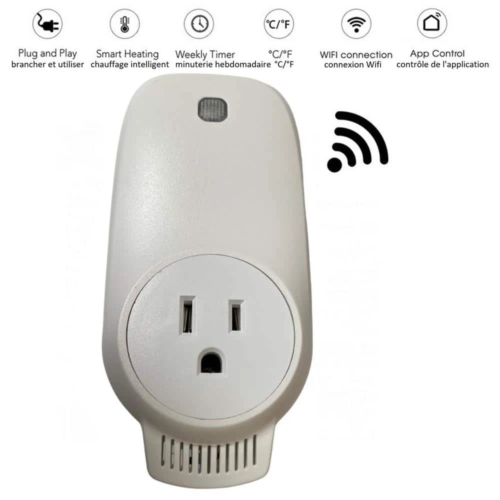 Plug-In Thermostat 7-Days Programmable Thermostat With Wi-Fi Capability And Smart Phone Connection For Portable Heaters 5 Plug-In Thermostat 7-Days Programmable Thermostat With Wi-Fi Capability And Smart Phone Connection For Portable Heaters - Image 5