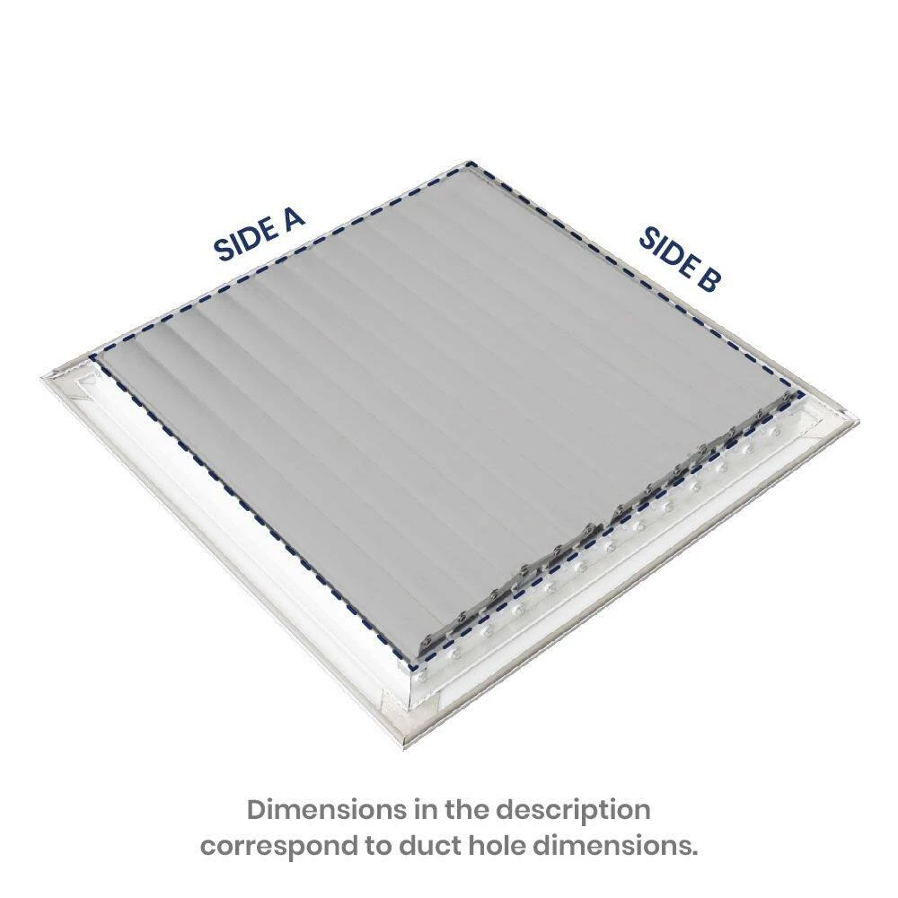 12 In X 10 In 1-Way Aluminum Ceiling Diffuser In White 2 12 In X 10 In 1-Way Aluminum Ceiling Diffuser In White - Image 2