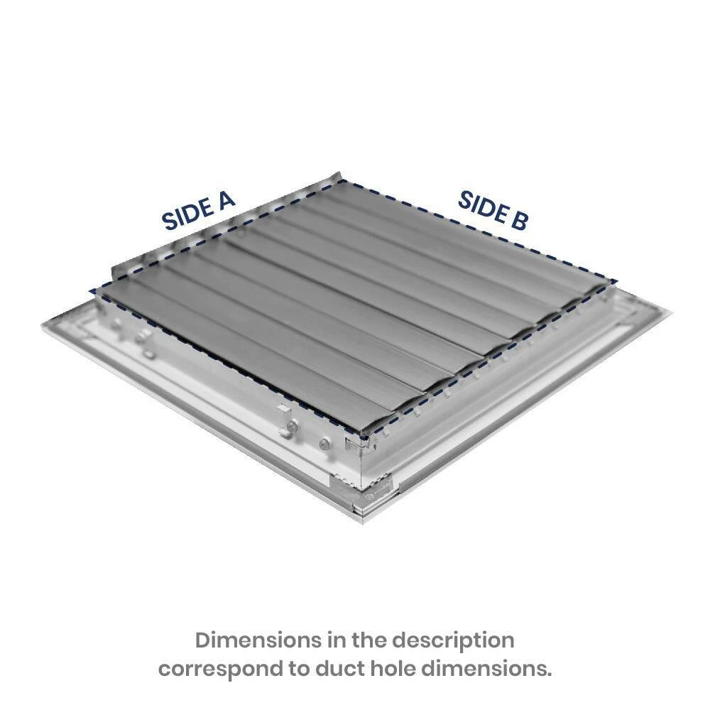 6 In. X 6 In. 3-Way Aluminum Ceiling Diffuser In White 2 6 In. X 6 In. 3-Way Aluminum Ceiling Diffuser In White - Image 2