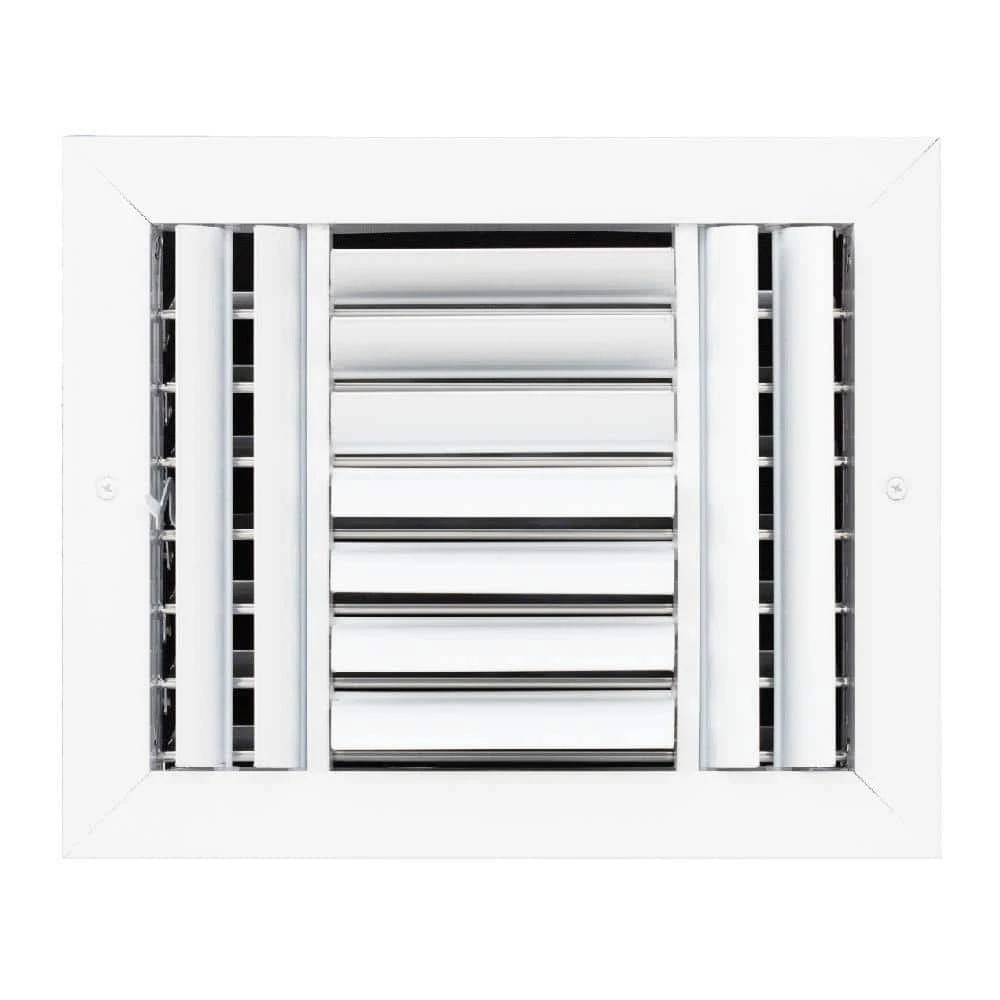 10 In. X 8 In. 4-Way Aluminum Ceiling Diffuser In White 1 10 In. X 8 In. 4-Way Aluminum Ceiling Diffuser In White