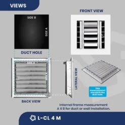 18 In. X 18 In. 4-Way Aluminum Ceiling Diffuser In White 5 18 In. X 18 In. 4-Way Aluminum Ceiling Diffuser In White -Fire Place Store whites aclaminaire registers grilles l cl 4 m 18x18 4f 1000