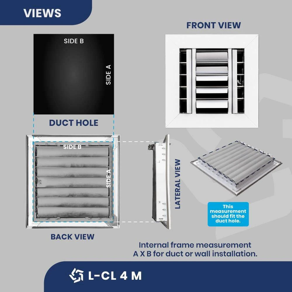 18 In. X 18 In. 4-Way Aluminum Ceiling Diffuser In White 3 18 In. X 18 In. 4-Way Aluminum Ceiling Diffuser In White - Image 3