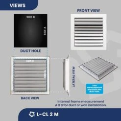 8 In. X 8 In. 2-Way Aluminum Ceiling Diffuser In White -Fire Place Store whites aclaminaire registers grilles l cl2 180m8x8 4f 1000