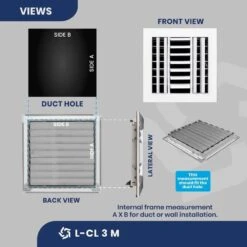 10 In. X 10 In. 3-Way Aluminum Ceiling Diffuser In White 5 10 In. X 10 In. 3-Way Aluminum Ceiling Diffuser In White -Fire Place Store whites aclaminaire registers grilles l cl3 m 10x10 4f 1000