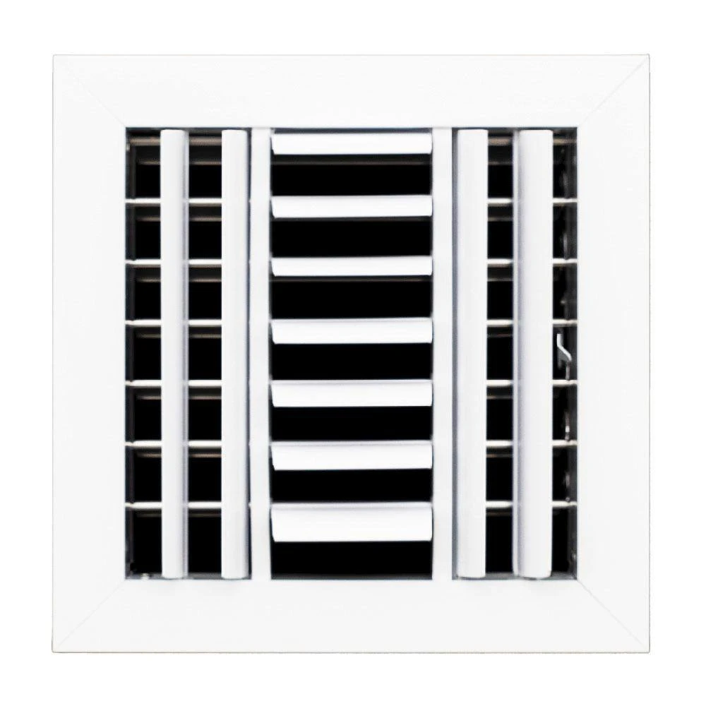 10 In. X 10 In. 3-Way Aluminum Ceiling Diffuser In White 1 10 In. X 10 In. 3-Way Aluminum Ceiling Diffuser In White