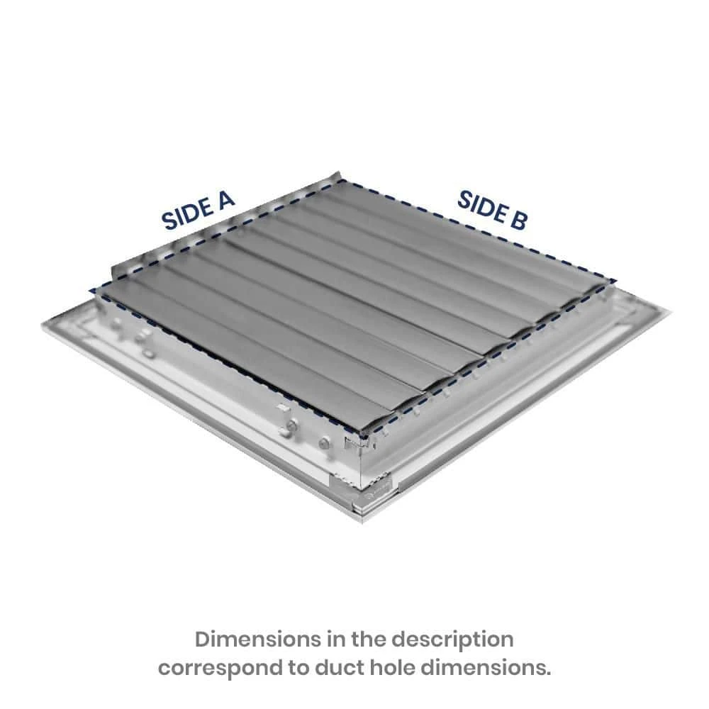 10 In. X 10 In. 3-Way Aluminum Ceiling Diffuser In White 2 10 In. X 10 In. 3-Way Aluminum Ceiling Diffuser In White - Image 2