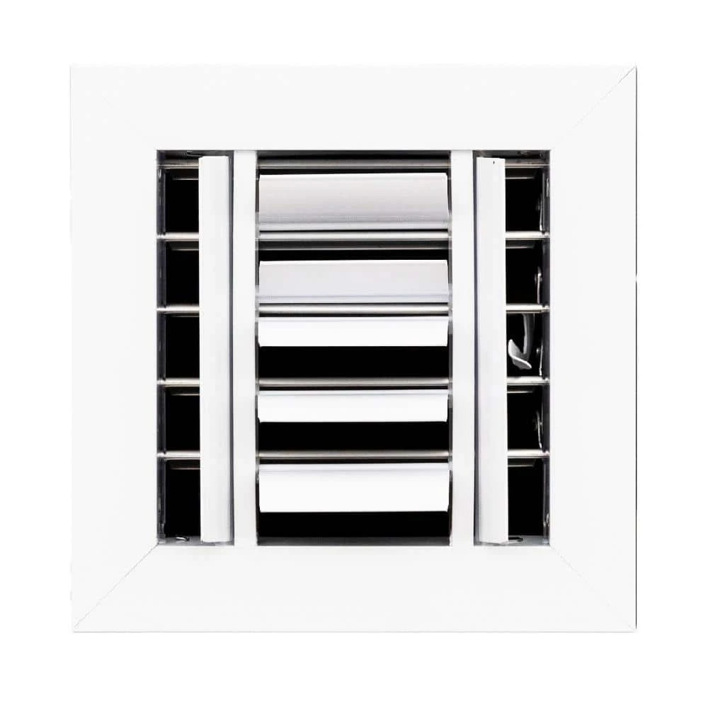 6 In. X 6 In. 4-way Aluminum Ceiling Diffuser In White 1 6 In. X 6 In. 4-way Aluminum Ceiling Diffuser In White