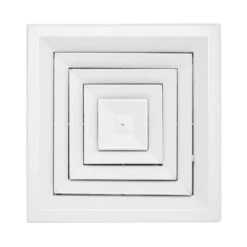 10 In. X 10 In. 4-Way Aluminum Ceiling Diffuser With Fixed Central Panel In White