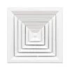 12 In. X 12 In. 4-Way Aluminum Ceiling Diffuser With Fixed Central Panel In White